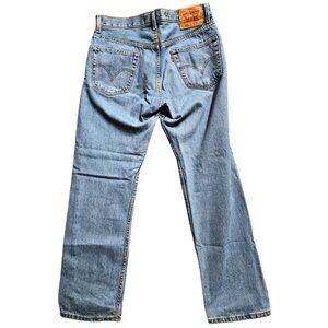 Levis 505 Regular Fit Distressed Vintage Y2K Blue Jeans Mens 34x32